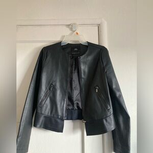Zara Black Leather Motorcycle Jacket